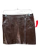 Theory Size 2 Brown Patent Leather Side Zip Snap Closure Fabric Block Mini Skirt Brown / 2