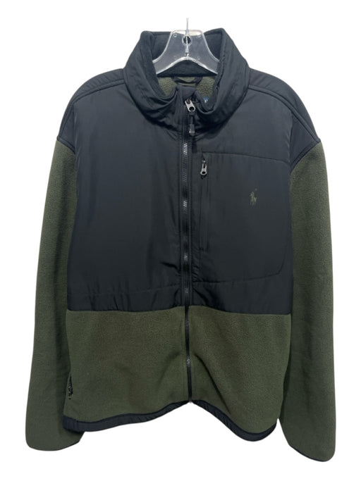 Polo Size XXL Green & Black Polyester Zipper Men's Jacket Green & Black / XXL