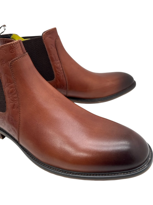 Robert Graham Shoe Size 10 Like New Brown Leather Solid Chelsea Boot Men's Shoes Brown / 10