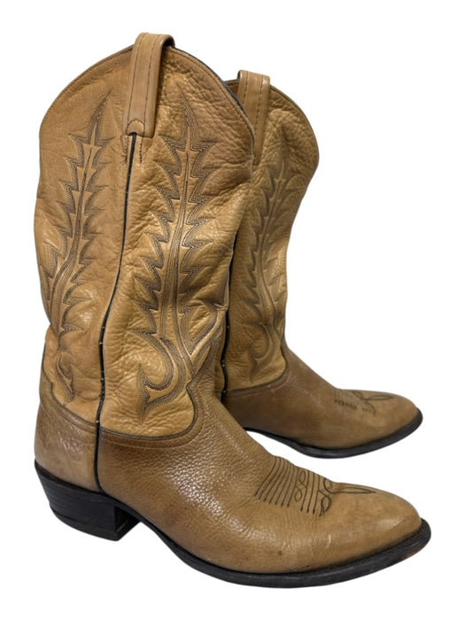 Tony Lama Shoe Size 10.5 Beige Leather Western Cowboy Men's Shoes Beige / 10.5