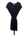Vince Size L Black Cotton Cap Sleeve Tie Waist Shirt Mini Dress Black / L
