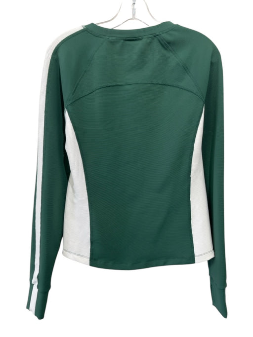 Fore All Size M Green & White Nylon Blend Ribbed Color Block Long Sleeve Top Green & White / M