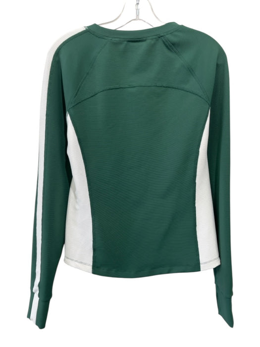 Fore All Size M Green & White Nylon Blend Ribbed Color Block Long Sleeve Top Green & White / M
