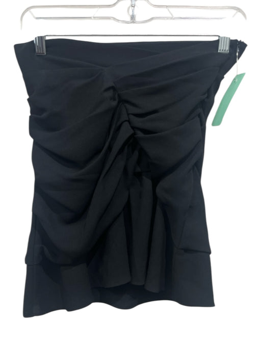 IRO Size 36 Black Triacetate Gathered Drape Pleat Detail Side Zip Mini Skirt Black / 36