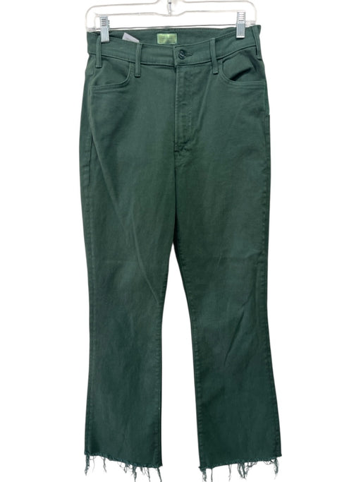 Mother Size 30 Hunter Green Cotton Blend Denim Raw Hem Button & Zip Fly Jeans Hunter Green / 30