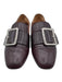 Bally Shoe Size 36 Plum Brown Leather Upper Silver Tone Buckle Slip On Loafers Plum Brown / 36