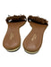 Aquazzura Shoe Size 40 Tan Brown Leather Upper Suede Fringe Slide Flat Sandals Tan Brown / 40