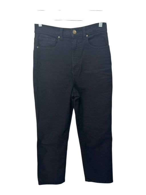 The Great Size 26 Black Cotton Denim 5 Pocket High Rise Straight Jeans Black / 26
