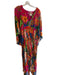 Farm Rio Size Medium Pink & Multi Viscose All Over Print Long Wide Sleeve Dress Pink & Multi / Medium