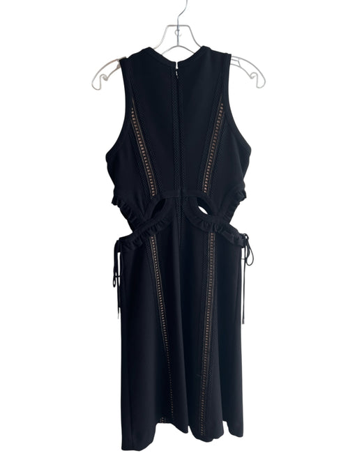 Self Portrait Size 6 Black Polyester Sleeveless Round Neck Side Cut Outs Dress Black / 6