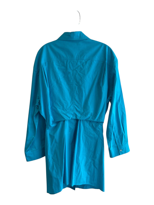 Jacquemus Size 42 Blue Cotton Button Down Long Sleeve Collared Knee length Dress Blue / 42