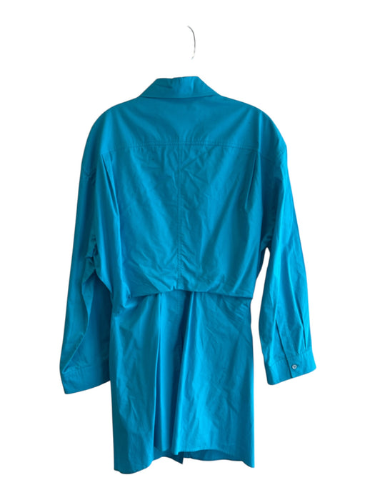 Jacquemus Size 42 Blue Cotton Button Down Long Sleeve Collared Knee length Dress Blue / 42