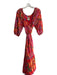 Farm Rio Size Small Red & mutli print Cotton Floral Wrap dress Half Lined Dress Red & mutli print / Small