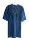 Sea New York Size 8 Dark Blue Denim Baker Pockets Half Sleeve Round Neck Dress Dark Blue / 8