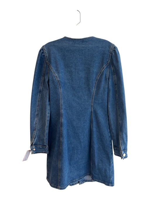 House of Harlow Size 8 Blue Denim Square Neck Snap buttons Long Sleeve Dress Blue / 8