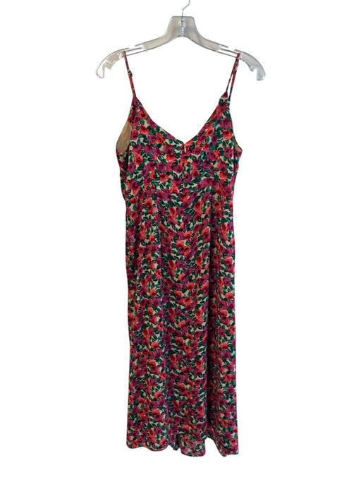 Dress Forum Size Medium Purple, Green & Orange Polyester Back Zip Floral Dress Purple, Green & Orange / Medium