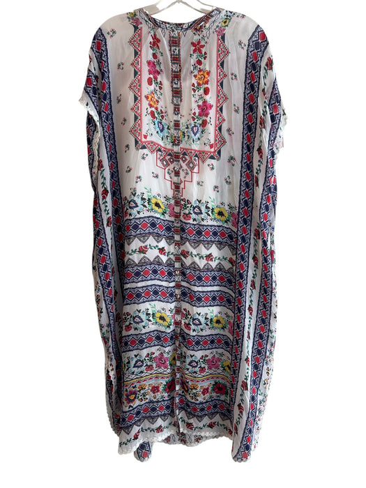 Johnny Was Size XS White, Blue & Multi Rayon Blend All Over Print Dress White, Blue & Multi / XS