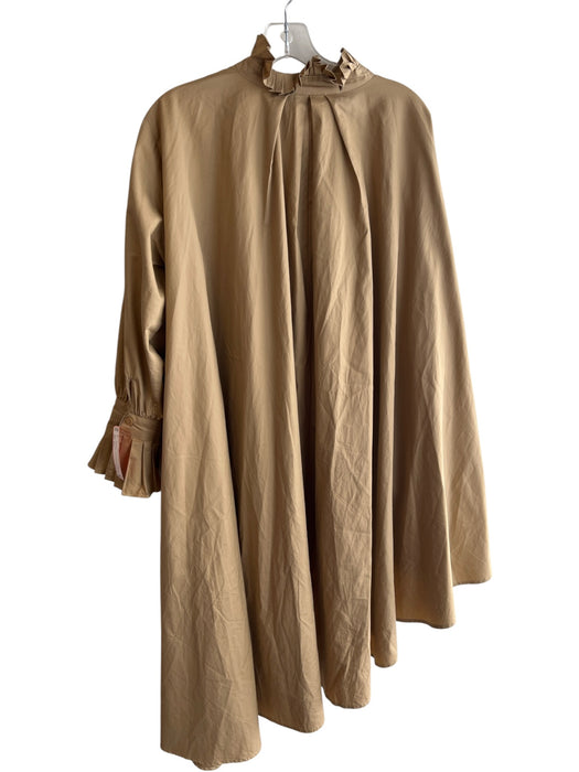 CQ by CQ Size S/M Light Brown Cotton High Low Pockets Pleat Detail Dress Light Brown / S/M