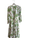 Farm Rio Size Medium White, Green & Brown Cotton Palm Tree Print V Neck Dress White, Green & Brown / Medium