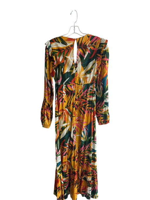 Walter Baker Size 4 Green, Yellow & Multicolor Cotton Palm Leaf Back Zip Dress Green, Yellow & Multicolor / 4