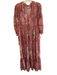 Free People Size S Pink & Multi Polyester Long Sleeve Floral Print Long Cardigan Pink & Multi / S