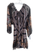 Free People Size S Black & Multi Polyester Long Sleeve Abstract Print Dress Black & Multi / S