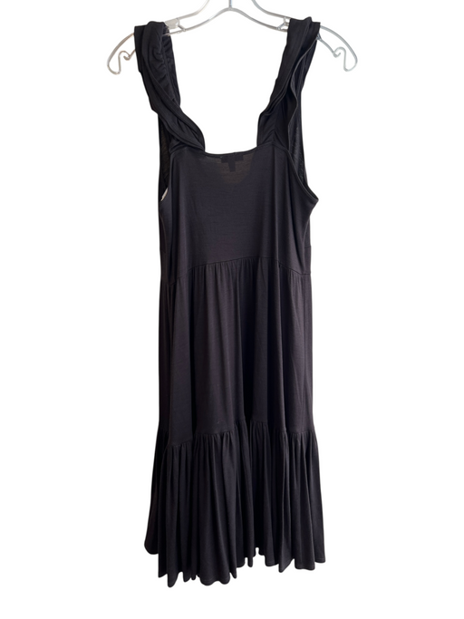 Morgane Le Fay Size L Black Wool Blend Sleeveless solid color V Neck Dress Black / L