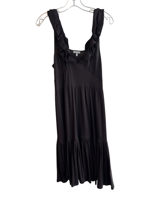 Morgane Le Fay Size L Black Wool Blend Sleeveless solid color V Neck Dress Black / L
