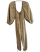Ulla Johnson Size 6 Khaki Cotton Long Sleeve Off Shoulder Waist tie Jumpsuit Khaki / 6