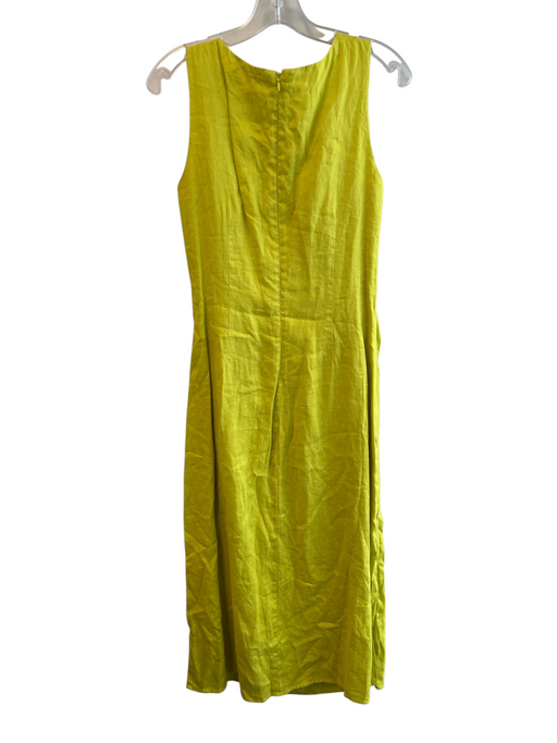 Magaschoni Size 6 Mustard Linen Sleeveless solid color Cut Out Design Dress Mustard / 6