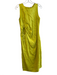 Magaschoni Size 6 Mustard Linen Sleeveless solid color Cut Out Design Dress Mustard / 6