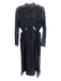Self Portrait Size 8 Black Polyester Long Sleeve Lace Overlay Back Zip Dress Black / 8