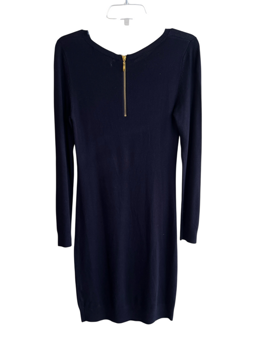 Philosophy Size S Navy Blue Rayon Knit solid color Long Sleeve Back Zip Dress Navy Blue / S