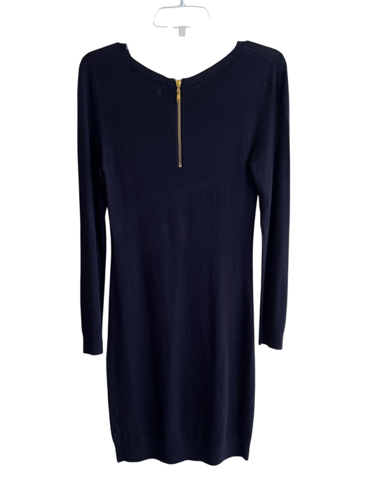 Philosophy Size S Navy Blue Rayon Knit solid color Long Sleeve Back Zip Dress Navy Blue / S