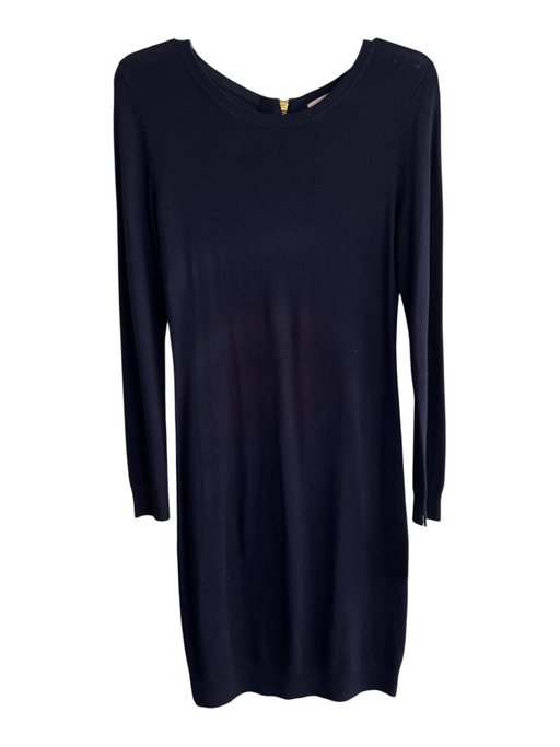 Philosophy Size S Navy Blue Rayon Knit solid color Long Sleeve Back Zip Dress Navy Blue / S