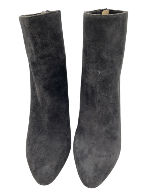 Jimmy Choo Shoe Size 39.5 Gray Suede Back Zip Almond Toe Wedge Booties Gray / 39.5