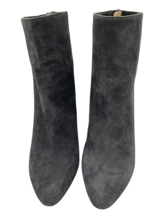 Jimmy Choo Shoe Size 39.5 Gray Suede Back Zip Almond Toe Wedge Booties Gray / 39.5