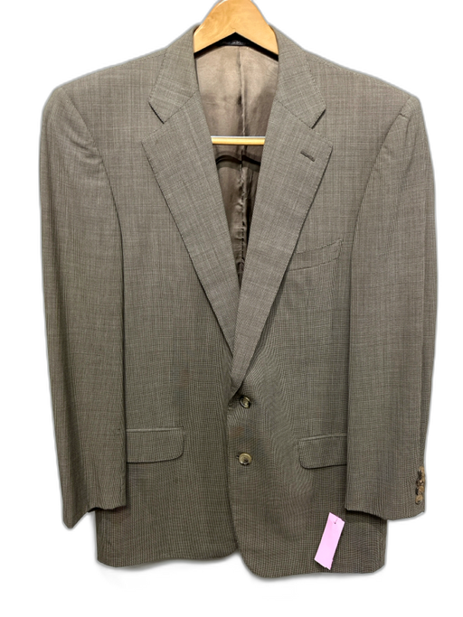 Ermenegildo Zegna AS IS Brown & Tan Wool Houndstooth 2 Button Men's Suit Brown & Tan / 56