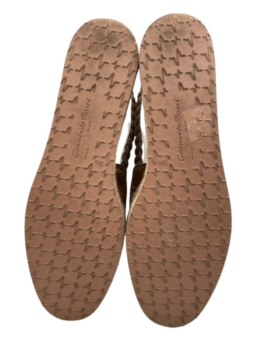 Gianvito Rossi Shoe Size 39.5 Brown & Beige Suede Upper Buckle Slingback Mules Brown & Beige / 39.5