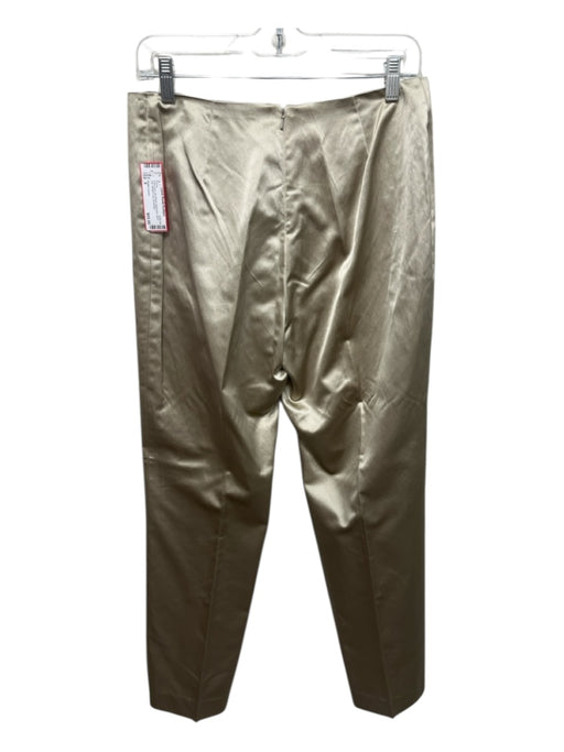 Ralph Lauren Size 8 Pale Gold Silk Blend pleat front Back Zip Straight Leg Pants Pale Gold / 8
