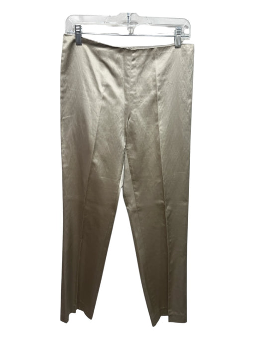 Ralph Lauren Size 8 Pale Gold Silk Blend pleat front Back Zip Straight Leg Pants Pale Gold / 8
