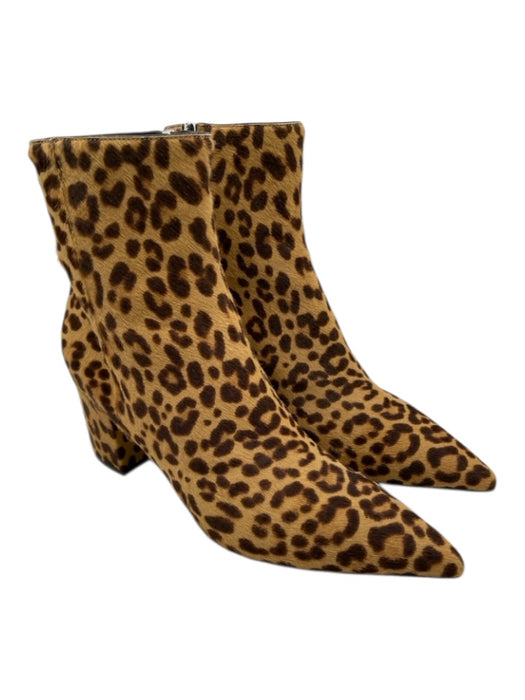 Gianvito Rossi Shoe Size 39 Beige & Brown Pony Hair Pointed Toe Ankle Booties Beige & Brown / 39