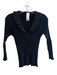 Sculpturesilk Size S Black Silk Blend Ribbed Front Zip Neck detail Top Black / S