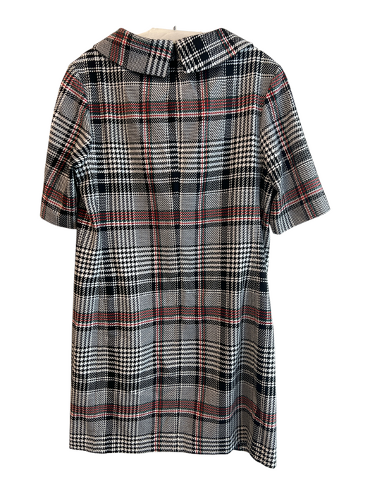 Trina Turk Size 10 White multi Polyester Blend Plaid Collar Short Sleeve Dress White multi / 10