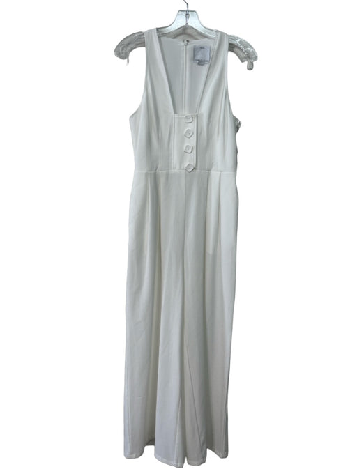 C/Meo Collective Size Small White Polyester Blend Linen Sleeveless Jumpsuit White / Small