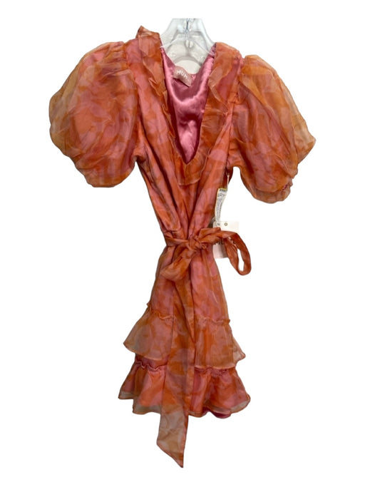 Show Me Your Mumu Size S Orange & Pink Polyester Ruffle Detail Layer Dress Orange & Pink / S