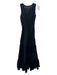 Joie Size XS Black Cotton round split neck Sleeveless Crochet detail Maxi Dress Black / XS