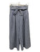 Misa Size XS Blue & White Cotton Gingham Elastic Back Tie Front Wide Crop Pants Blue & White / XS