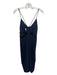 Likely Size 6 Navy Blue Poly Blend Spaghetti Strap Midi Front Slit Dress Navy Blue / 6