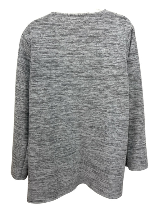 Ugg Size M Gray & Cream Rayon Blend Faux Sherpa Heathered Open Front Cardigan Gray & Cream / M